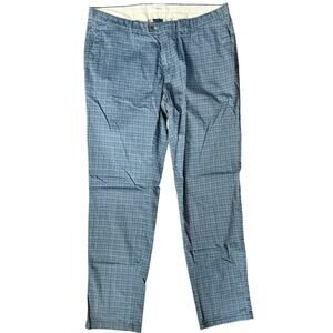 Brax Feel Good Felix Men's Plaid Blue Stretch Cotton Flat Front Chino Pants